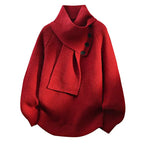 Alysa | Women's Scarf-Neck Button Sweater