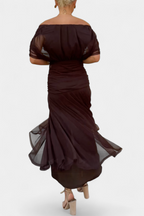 Elegant Off-Shoulder Maxi Dress, Flowy Women’s Dress with Sophisticated Style