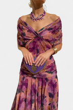 Elegant Off-Shoulder Maxi Dress, Flowy Women’s Dress with Sophisticated Style