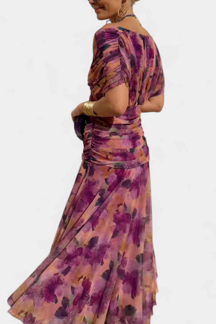 Elegant Off-Shoulder Maxi Dress, Flowy Women’s Dress with Sophisticated Style