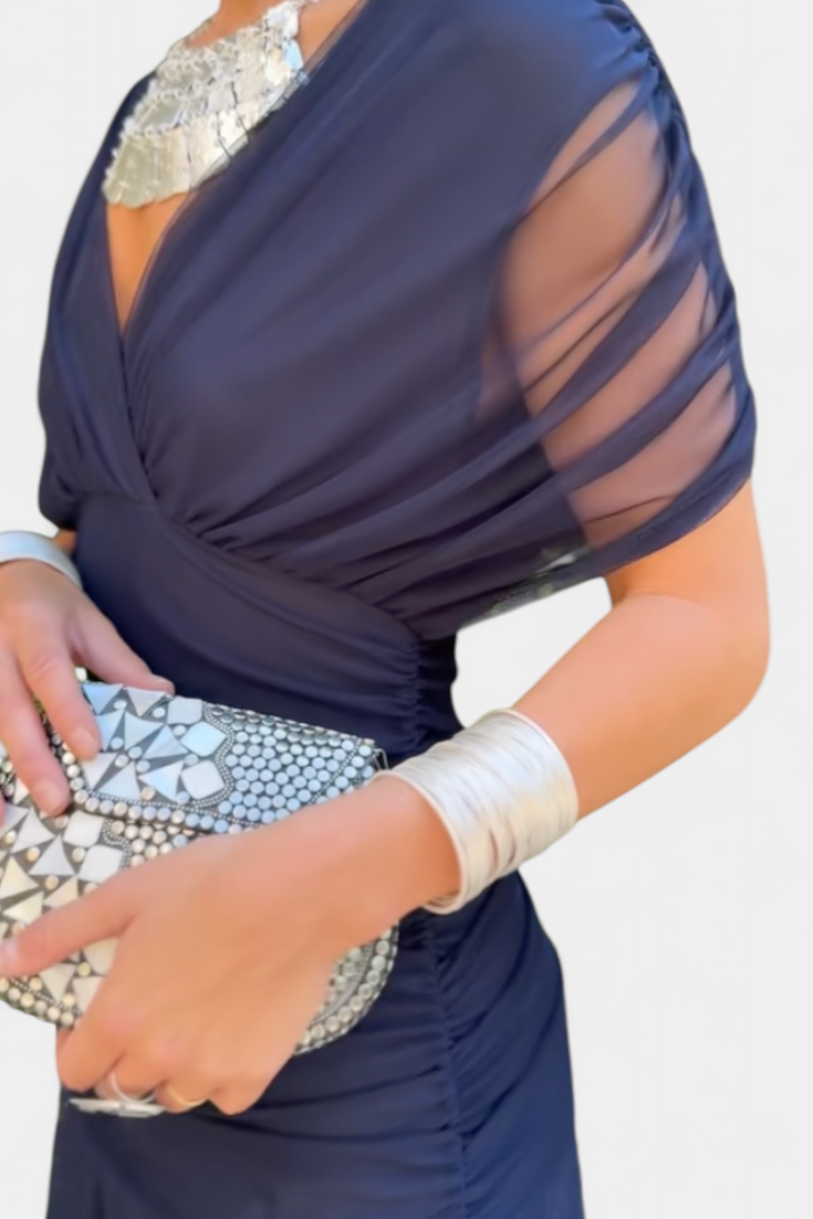 Elegant Off-Shoulder Maxi Dress, Flowy Women’s Dress with Sophisticated Style