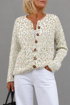 Helena | Women Floral Print Cardigan Open Front Soft Knit