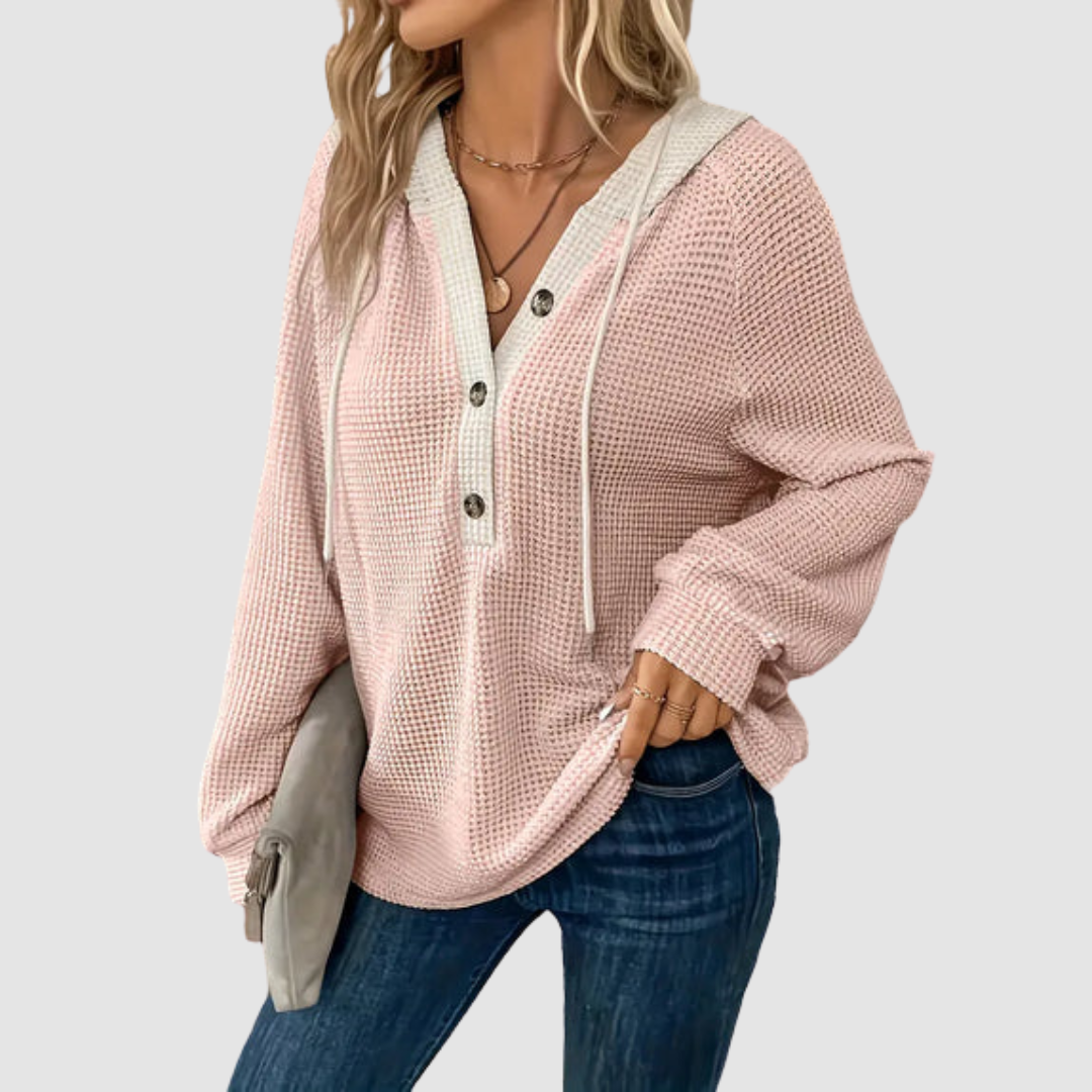 Trish | Women's Textured Knit Hooded Sweater