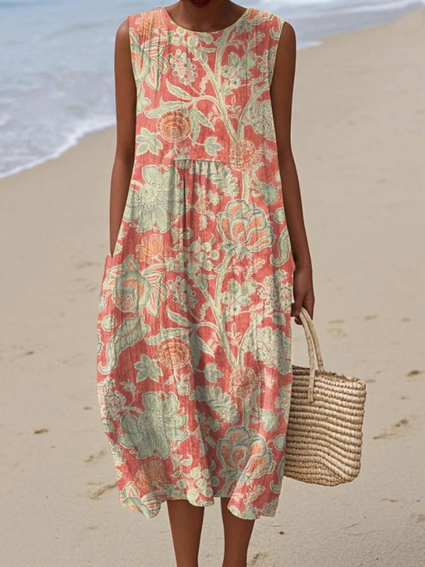Beth | Women's Floral Relaxed Midi Dress