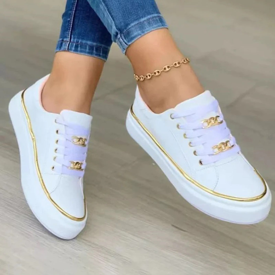 Stylish Women’s Sneakers, Gold Accents and All-Day Comfort