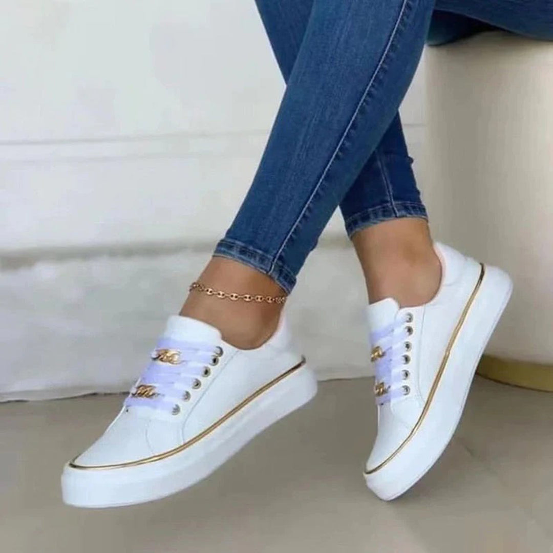 Stylish Women’s Sneakers, Gold Accents and All-Day Comfort