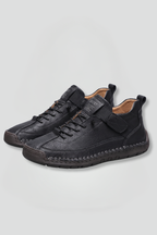 Fiona | Women's Leather Sneaker with Elastic Panels