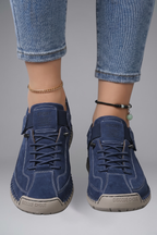 Fiona | Women's Leather Sneaker with Elastic Panels
