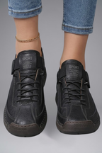 Fiona | Women's Leather Sneaker with Elastic Panels