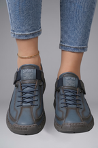Fiona | Women's Leather Sneaker with Elastic Panels