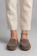 Luciana | Women's Suede Loafers with Metal Accent