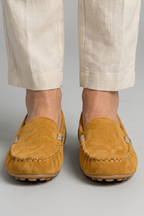 Luciana | Women's Suede Loafers with Metal Accent