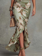 Denise | Women's Ruched-Waist Floral Maxi Dress