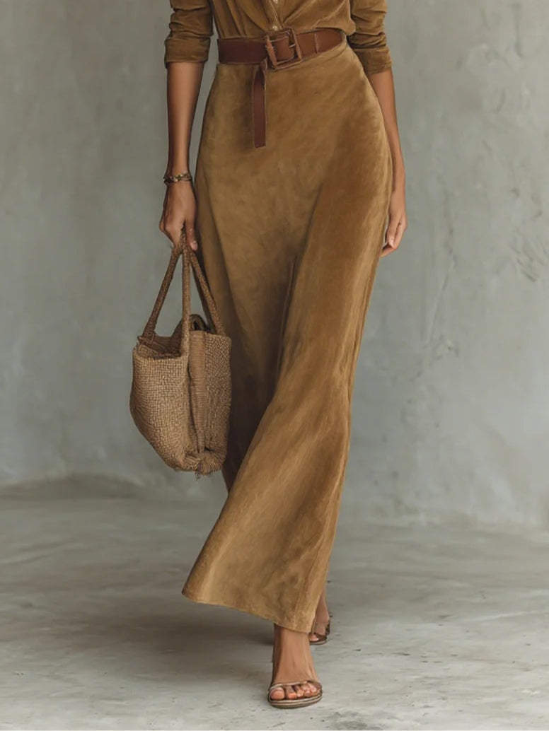 Aftima | Women's Single-Breasted Lapel Maxi Dress