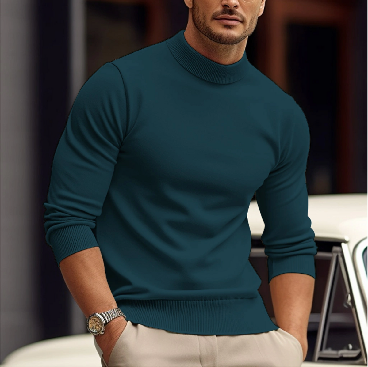 Kael | Men's Turtleneck Cotton Sweater
