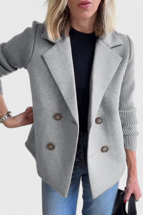 Greta | Women's Blazer with Ribbed Sleeves
