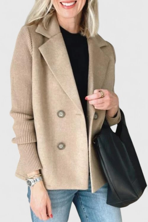 Greta | Women's Blazer with Ribbed Sleeves