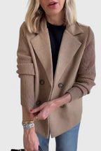 Greta | Women's Blazer with Ribbed Sleeves