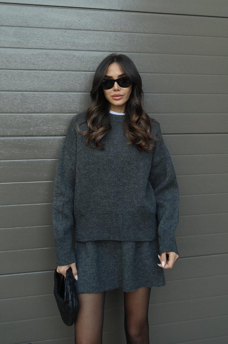 Delilah | Women's Oversized Knit Sweater and Skirt Set