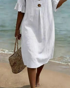 Elen | Women's Floral Print Button-Front Dress