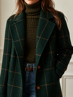Bethany | Women's Checkered Wool Coat