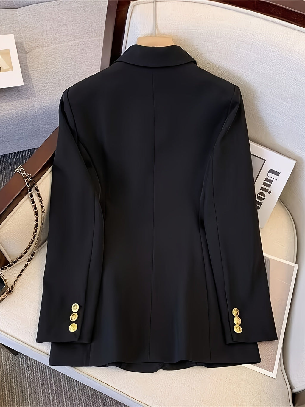Malia | Women's Black Double-Breasted Blazer