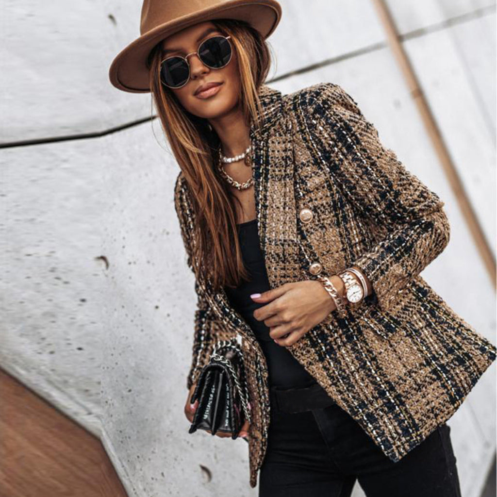 Blazer femme cintré à simple boutonnage et manches longues 4