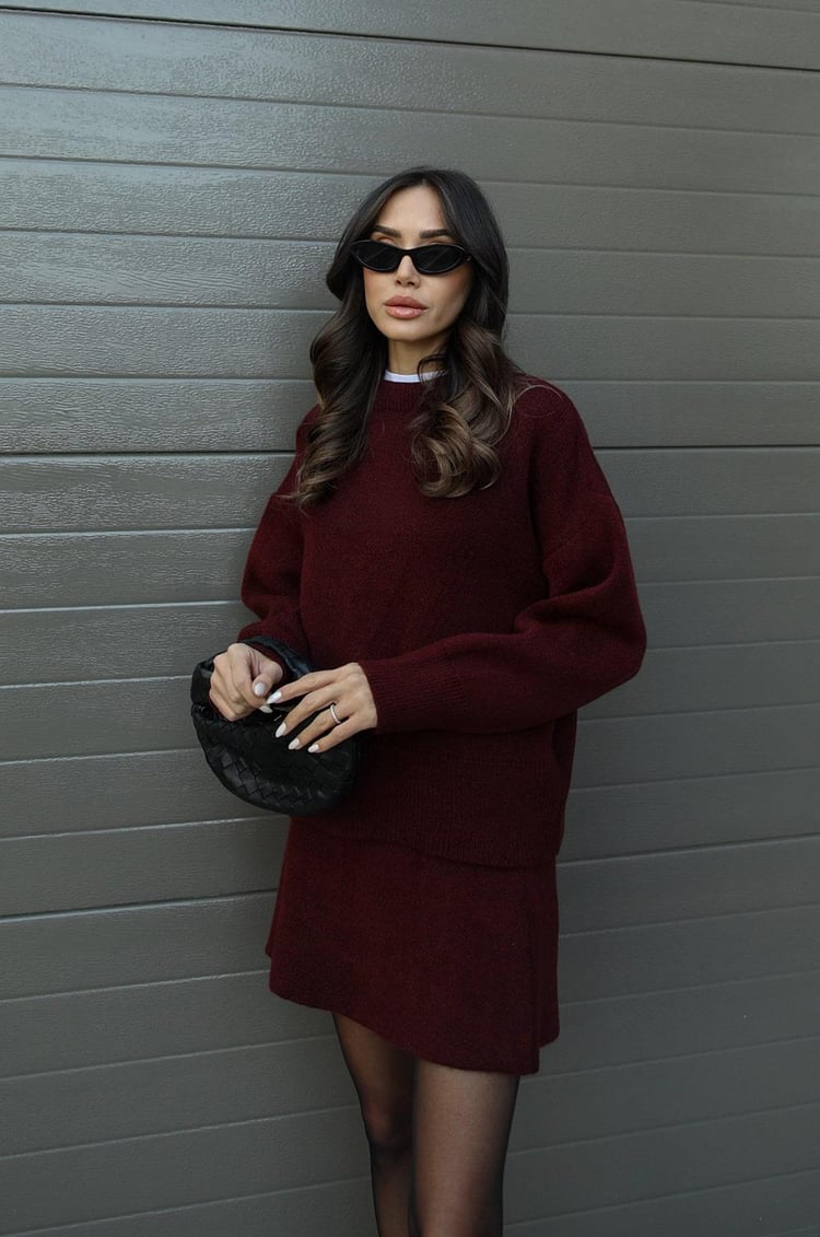 Delilah | Women's Oversized Knit Sweater and Skirt Set