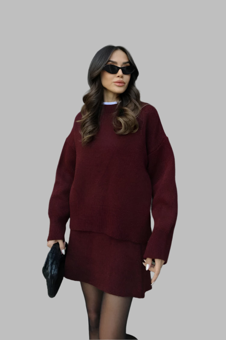 Delilah | Women's Oversized Knit Sweater and Skirt Set