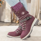 Charlotte | Women Tall Winter Boots Lace Up Lug Sole