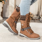 Charlotte | Women Tall Winter Boots Lace Up Lug Sole