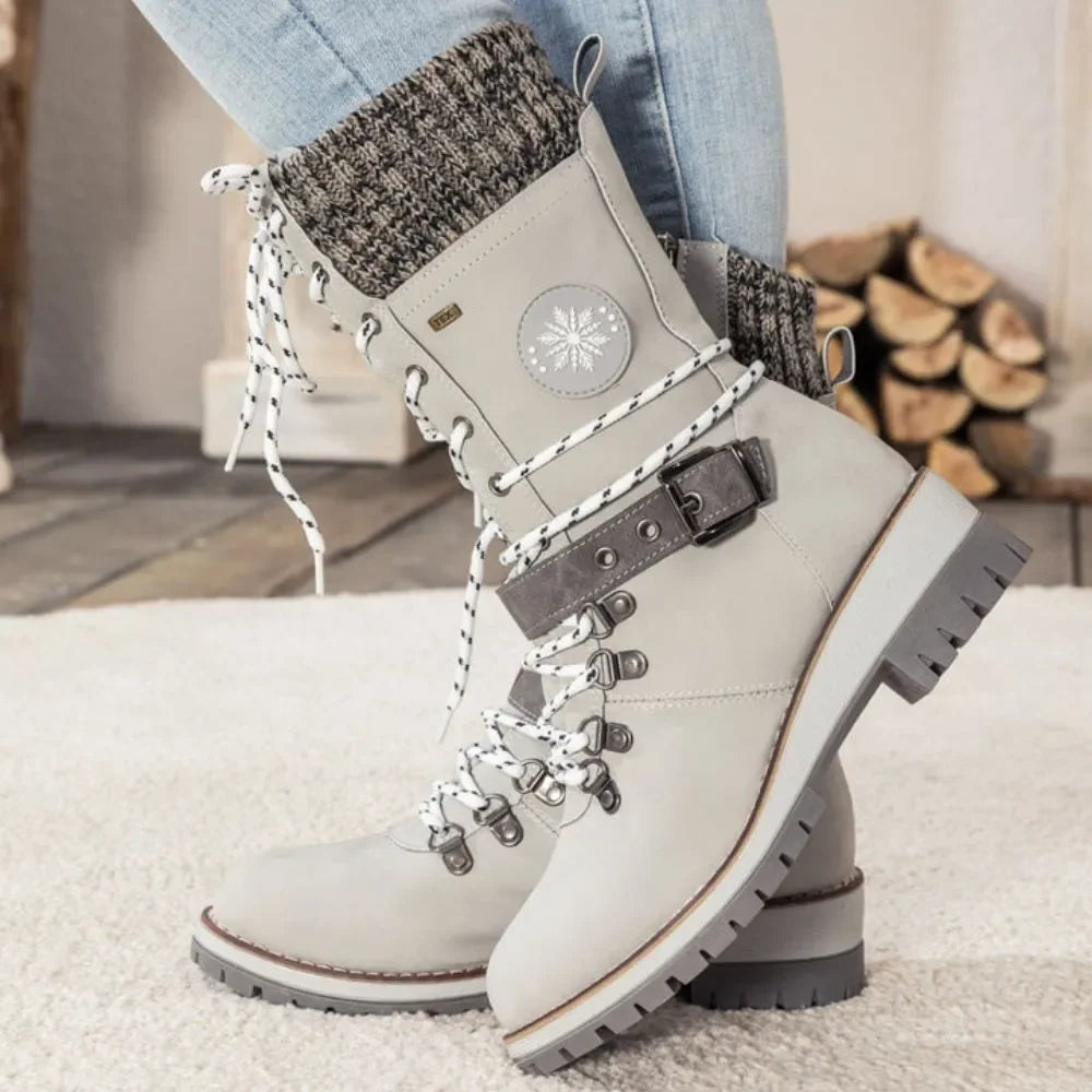 Charlotte | Women Tall Winter Boots Lace Up Lug Sole