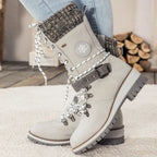 Charlotte | Women Tall Winter Boots Lace Up Lug Sole