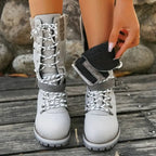 Charlotte | Women Tall Winter Boots Lace Up Lug Sole