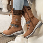 Charlotte | Women Tall Winter Boots Lace Up Lug Sole