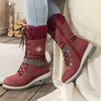 Charlotte | Women Tall Winter Boots Lace Up Lug Sole