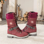 Charlotte | Women Tall Winter Boots Lace Up Lug Sole