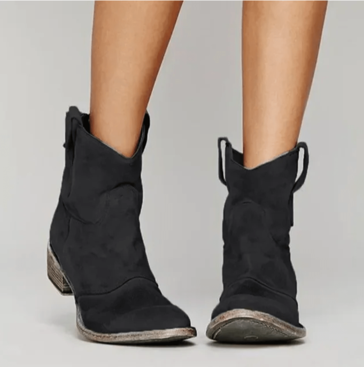 Gabrielle | Women Suede Ankle Boots Block Heel Side Zip