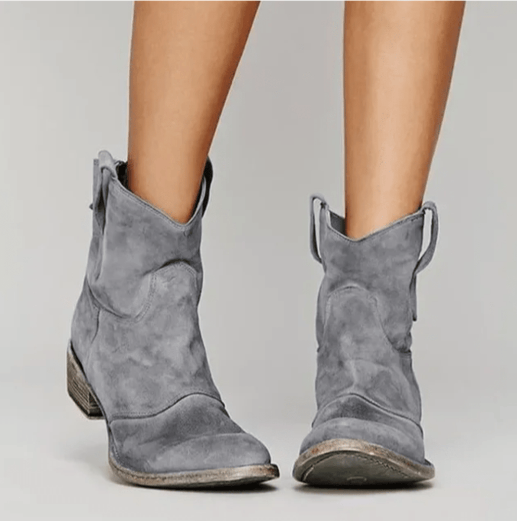 Gabrielle | Women Suede Ankle Boots Block Heel Side Zip