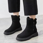 Bottines fourrées femme à zip latéral et semelle antidérapante 4