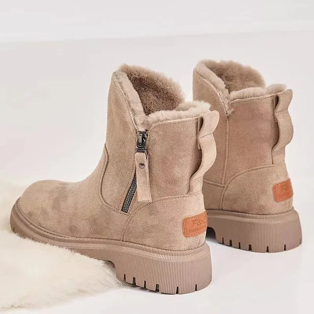 Camille | Women Fur Lined Ankle Boots Winter Side Zip