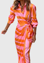 Elegant Women’s Wrap Dress, Patterned Design and Feminine Fit