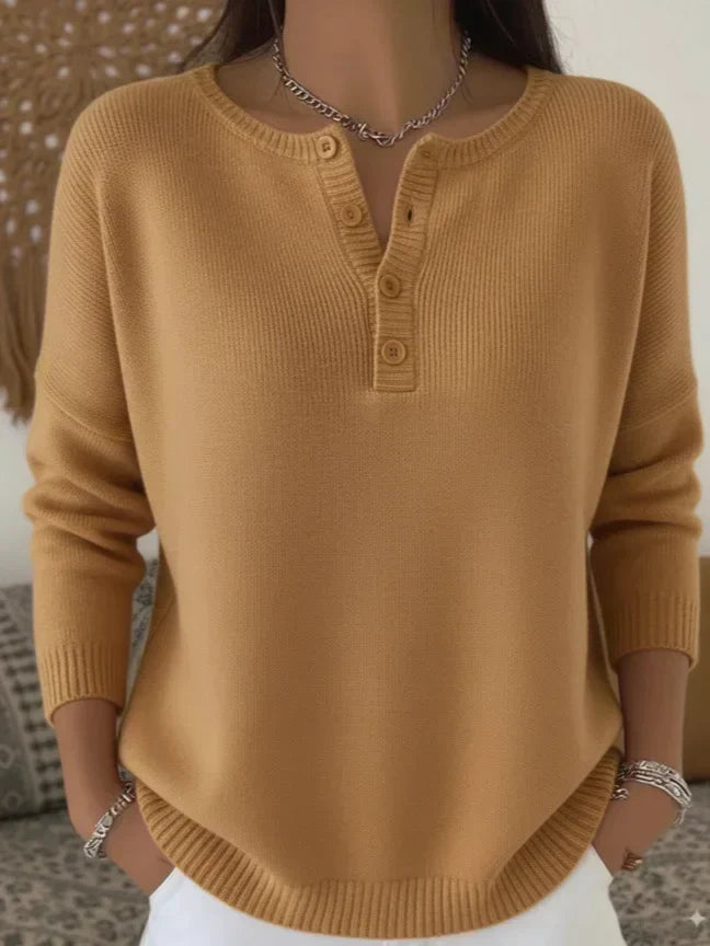 Nerice | Women's Henley Button Knit Sweater