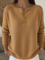 Nerice | Women's Henley Button Knit Sweater