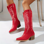 Savannah | Women Western Cowboy Boots Embroidered Block Heel