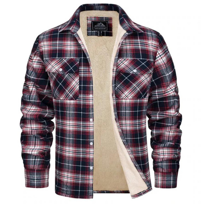 Ethan | Men's Plaid Shirt Jacket with Sherpa Lining