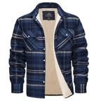 Ethan | Men's Plaid Shirt Jacket with Sherpa Lining