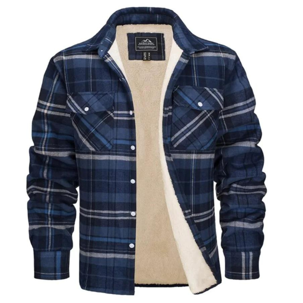 Ethan | Men's Plaid Shirt Jacket with Sherpa Lining