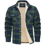 Ethan | Men's Plaid Shirt Jacket with Sherpa Lining