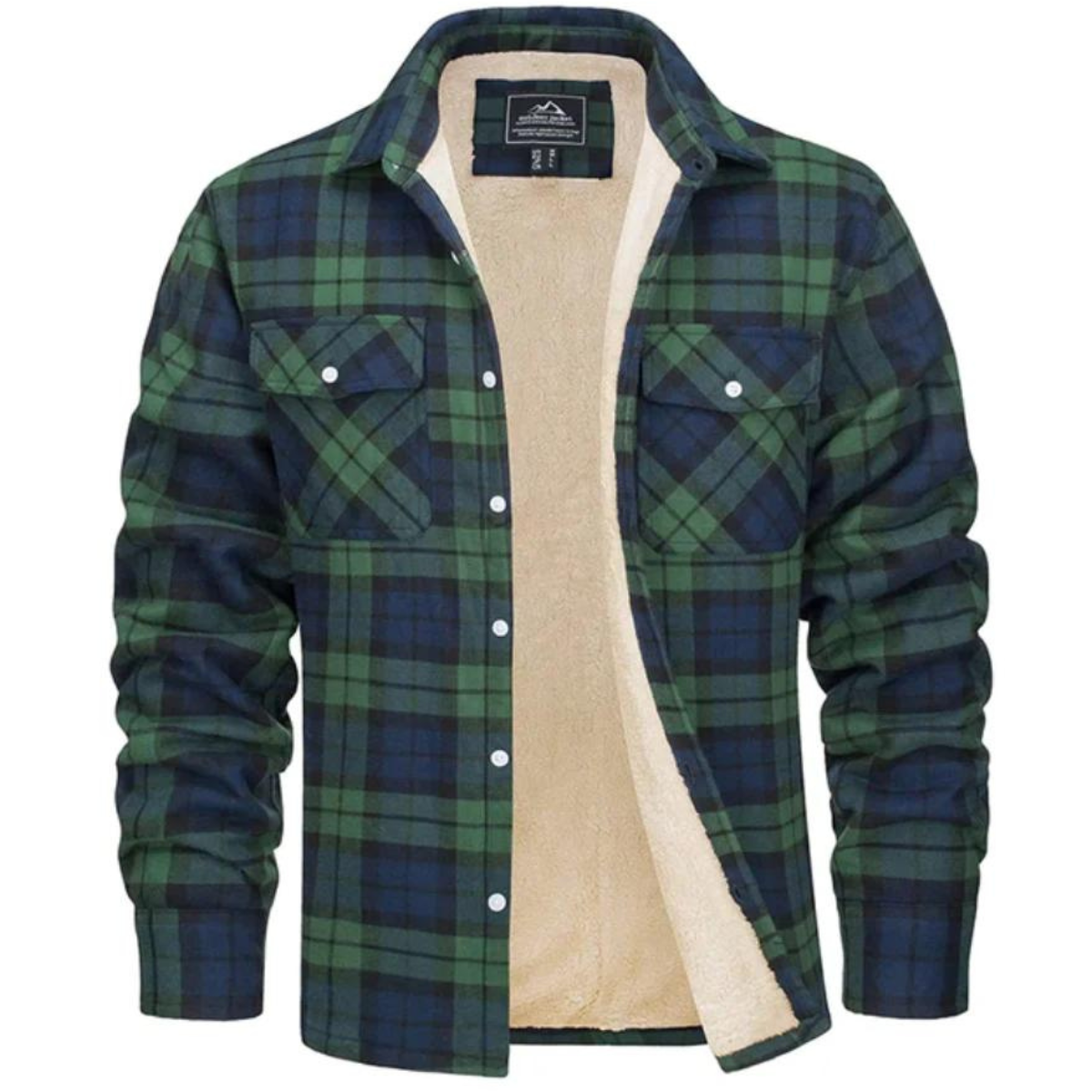 Ethan | Men's Plaid Shirt Jacket with Sherpa Lining